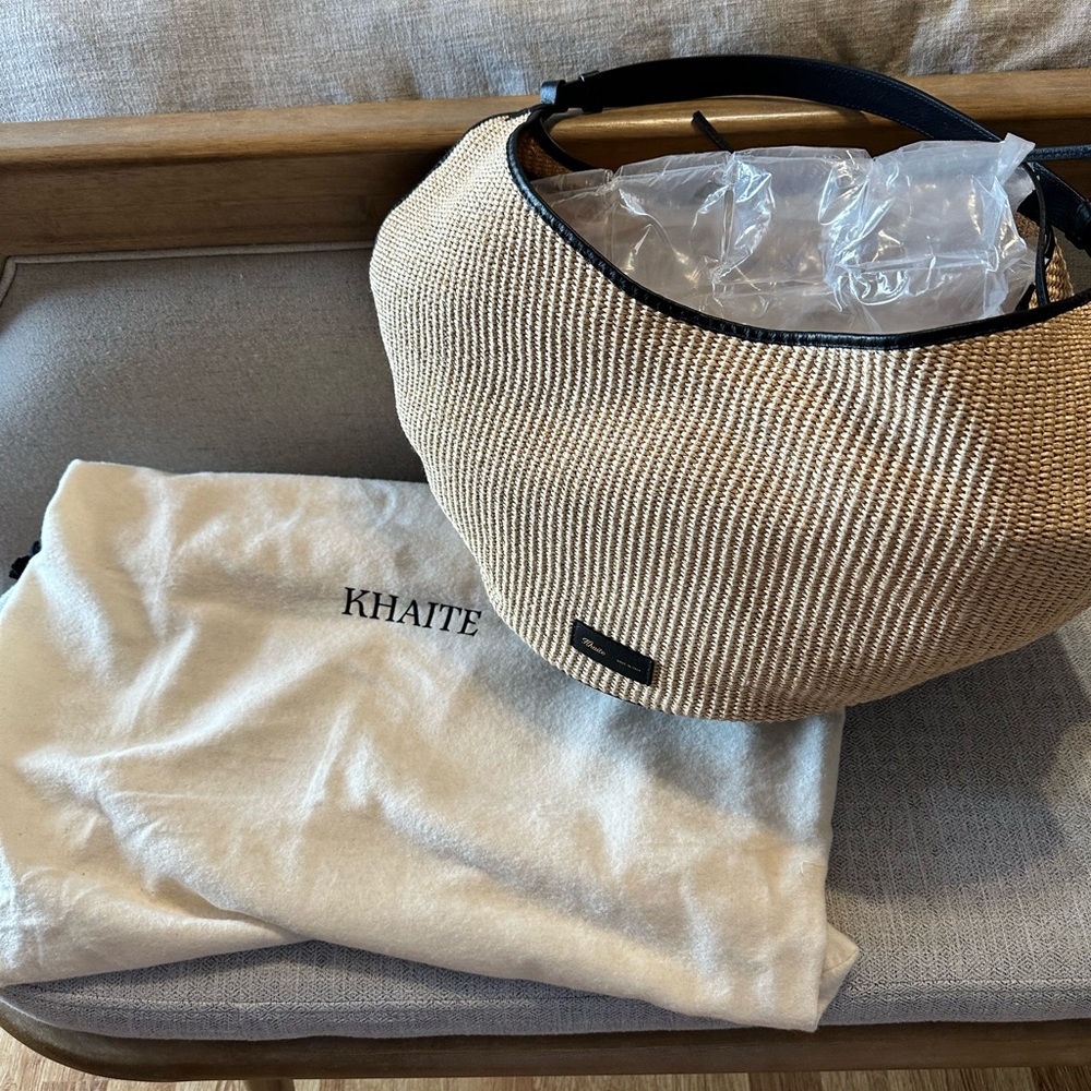 Khaite Hobo Raffia & Leather Tote - Picture 4 of 8